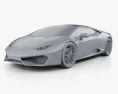 Lamborghini Huracan LP 610-4 Spyder 2018 3Dモデル clay render