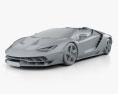 Lamborghini Centenario Родстер 2020 3D модель clay render