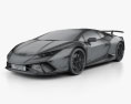 Lamborghini Huracan Performante 2020 3D模型 wire render