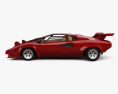 Lamborghini Countach 5000 QV 带内饰 1988 3D模型 侧视图