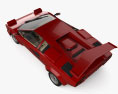 Lamborghini Countach 5000 QV HQインテリアと 1988 3Dモデル top view