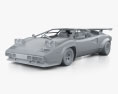 Lamborghini Countach 5000 QV HQインテリアと 1988 3Dモデル clay render