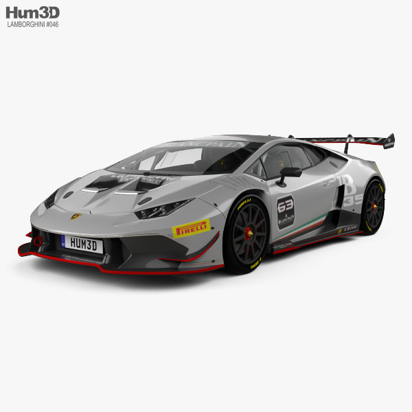 Lamborghini Huracan Super Trofeo with HQ interior 2017 3D model