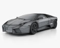 Lamborghini Reventon 인테리어 가 있는 2009 3D 모델  wire render