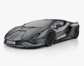 Lamborghini Sian 2023 3D 모델  wire render