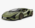 Lamborghini Sian mit Innenraum 2023 3D-Modell