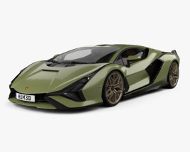 Lamborghini Sian 带内饰 2020 3D模型