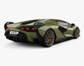 Lamborghini Sian mit Innenraum 2023 3D-Modell Rückansicht