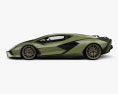 Lamborghini Sian с детальным интерьером 2023 3D модель side view