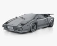 Lamborghini Countach Turbo 1988 3D模型 wire render