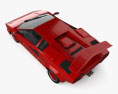 Lamborghini Countach Turbo 1988 3D模型 顶视图