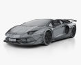 Lamborghini Aventador SVJ 雙座敞篷車 2020 3D模型 wire render