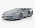 Lamborghini Aventador SVJ 雙座敞篷車 2020 3D模型 clay render