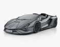 Lamborghini Sian 雙座敞篷車 2023 3D模型 wire render