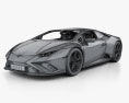 Lamborghini Huracan EVO RWD Spyder 인테리어 가 있는 2024 3D 모델  wire render
