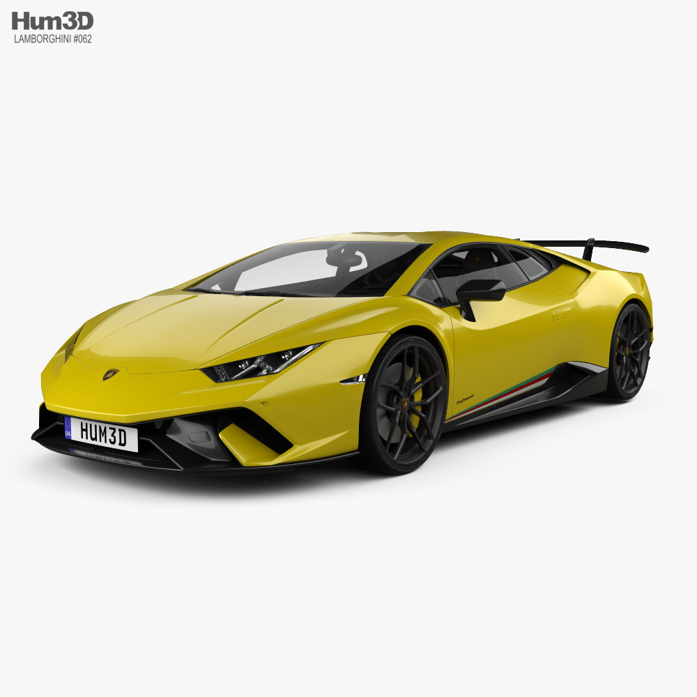 Lamborghini Huracan Performante mit Innenraum 2017 3D-Modell
