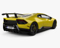 Lamborghini Huracan Performante 인테리어 가 있는 2020 3D 모델  back view