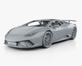 Lamborghini Huracan Performante 인테리어 가 있는 2020 3D 모델  clay render