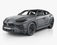 Lamborghini Urus з детальним інтер'єром та двигуном 2020 3D модель wire render