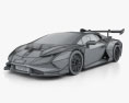 Lamborghini Huracan Super Trofeo Evo Race 2024 3d model wire render