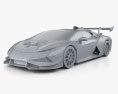 Lamborghini Huracan Super Trofeo Evo Race 2024 3d model clay render