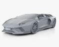 Lamborghini Aventador ロードスター 2024 3Dモデル clay render