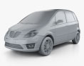 Lancia Musa 2012 3D模型 clay render