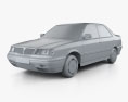 Lancia Dedra (835) 1994 3Dモデル clay render