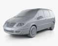 Lancia Phedra 2010 3D-Modell clay render