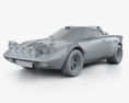 Lancia Stratos Rally 1972 3Dモデル clay render