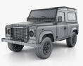 Land Rover Defender 90 Station Wagon 2014 3d model wire render