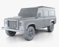 Land Rover Defender 110 旅行車 2011 3D模型 clay render