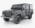 Land Rover Defender 110 Double Cab pickup 2014 3d model wire render