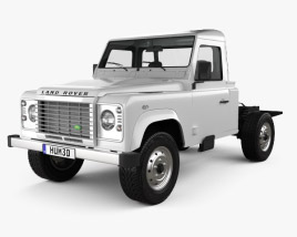 3D model of Land Rover Defender 110 Chassis Cab 2014