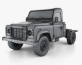 Land Rover Defender 110 Chassis Cab 2014 3Dモデル wire render