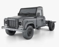Land Rover Defender 130 Chassis Cab 2014 3d model wire render
