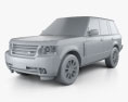 Land Rover Range Rover Supercharged 2012 3d model clay render