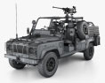 Land Rover Defender RWMIK 인테리어 가 있는 2017 3D 모델  wire render