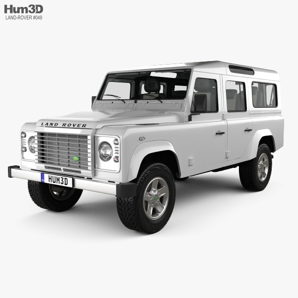 Land Rover Defender 110 Station Wagon with HQ interior 2014 3D model