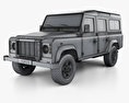 Land Rover Defender 110 旅行車 带内饰 2014 3D模型 wire render