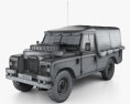 Land Rover Series III LWB Military FFR 인테리어 가 있는 1985 3D 모델  wire render