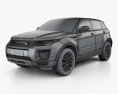 Land Rover Range Rover Evoque SE 5-Türer mit Innenraum 2018 3D-Modell wire render