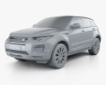 Land Rover Range Rover Evoque SE 5ドア HQインテリアと 2018 3Dモデル clay render