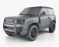 Land Rover Defender 90 hardtop 2022 3d model wire render