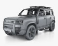 Land Rover Defender 110 Explorer Pack 带内饰 2023 3D模型 wire render