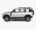 Land Rover Defender 110 Explorer Pack з детальним інтер'єром 2023 3D модель side view