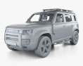 Land Rover Defender 110 Explorer Pack с детальным интерьером 2023 3D модель clay render