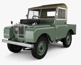 Land Rover Series I 80 Soft Top インテリアと とエンジン 1956 3Dモデル
