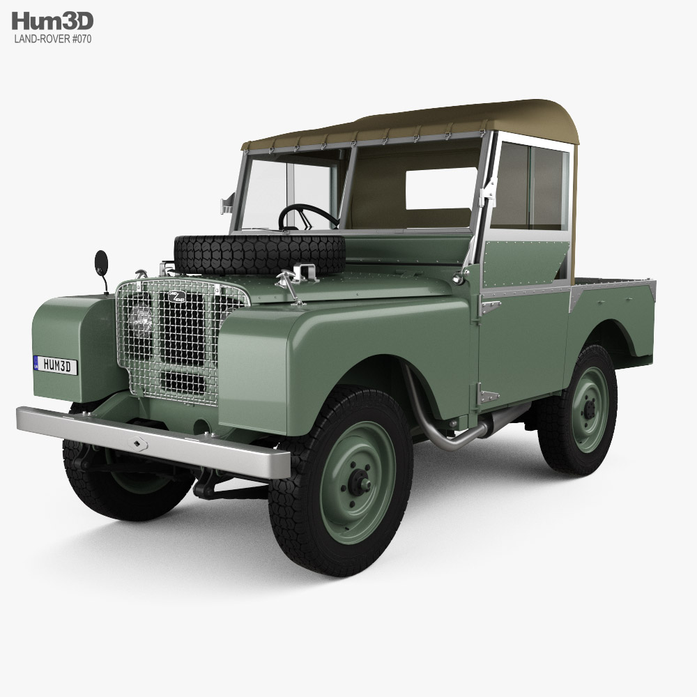 Land Rover Series I 80 Soft Top with HQ interior and engine 1956 3D model