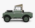 Land Rover Series I 80 Soft Top 인테리어 가 있는 와 엔진이 1956 3D 모델  side view